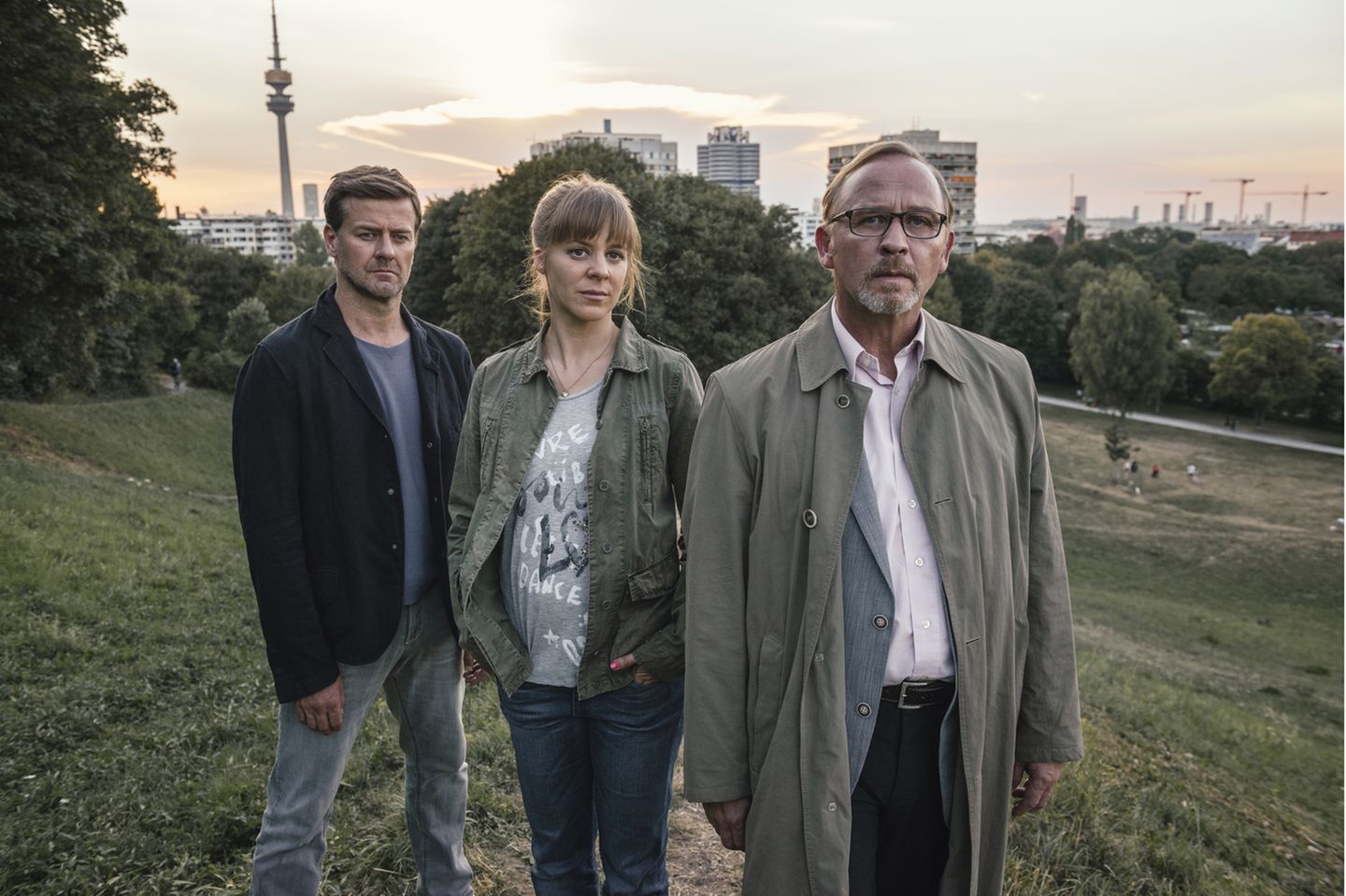 Bernadette Heerwagen (Mitte) und ihre Kollegen von "München Mord"