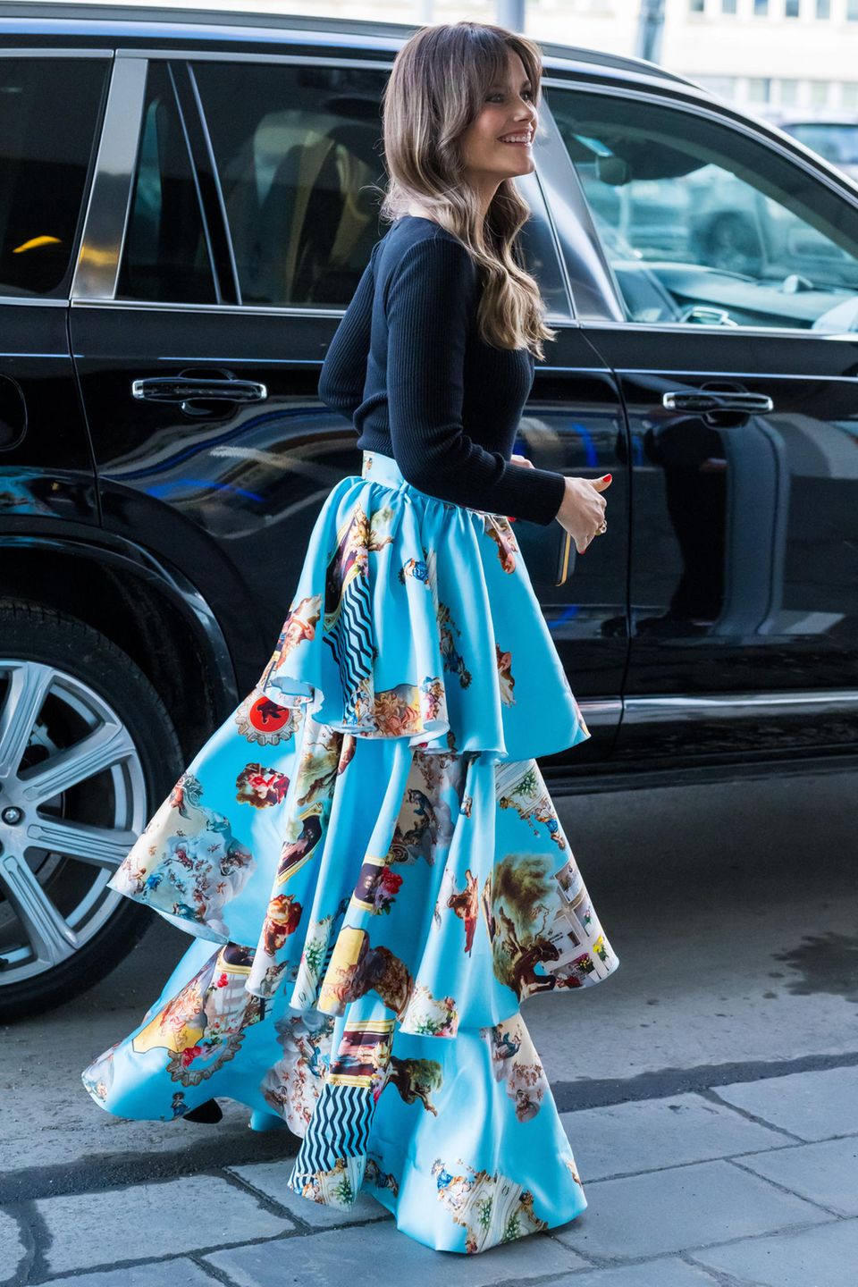 Princess Sofia in blue flamenco skirt
