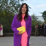 Im stylischen Colourblocking-Outfit verbreitet Bettina Zimmermann bei Marc Cain schönste Spätsommerlaune.