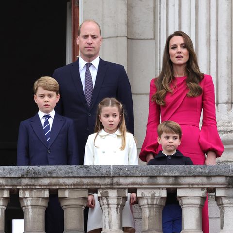 Prinz William, Herzogin Catherine, Prinz George, Prinzessin Charlotte und Prinz Louis
