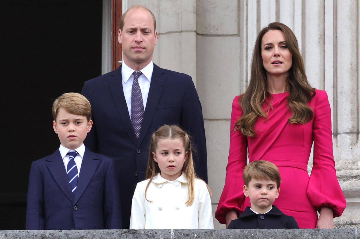 Prinz William, Herzogin Catherine, Prinz George, Prinzessin Charlotte und Prinz Louis