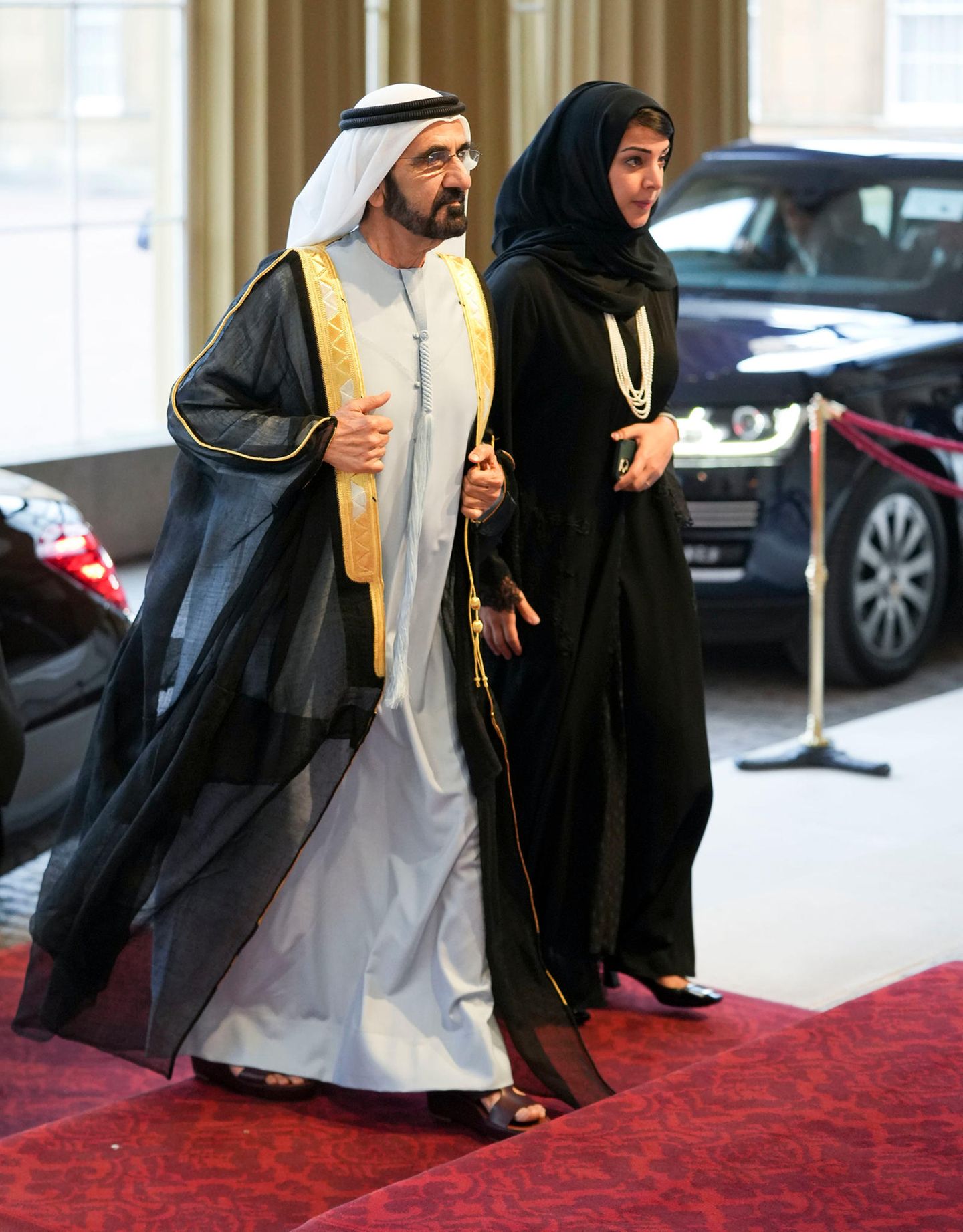 Sheikh Mohammed bin Rashid Al Maktoum kommt ebenfalls zum Empfang von König Charles III. im Buckingham Palast.