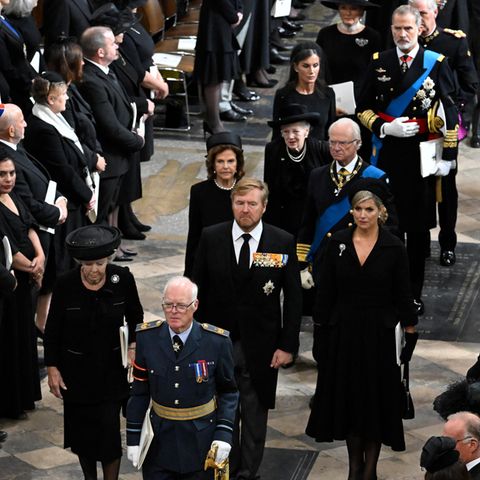 Royale Trauergäste bei der Beerdigung der Queen.
