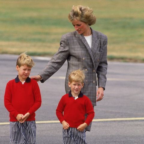 Prinzessin Diana im Jahr 1989 mit Prinz William und Prinz Harry 