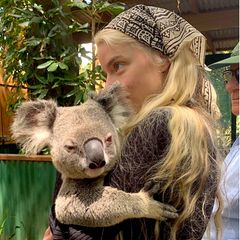 Anya Taylor-Joy  kuschelt mit einem Koala