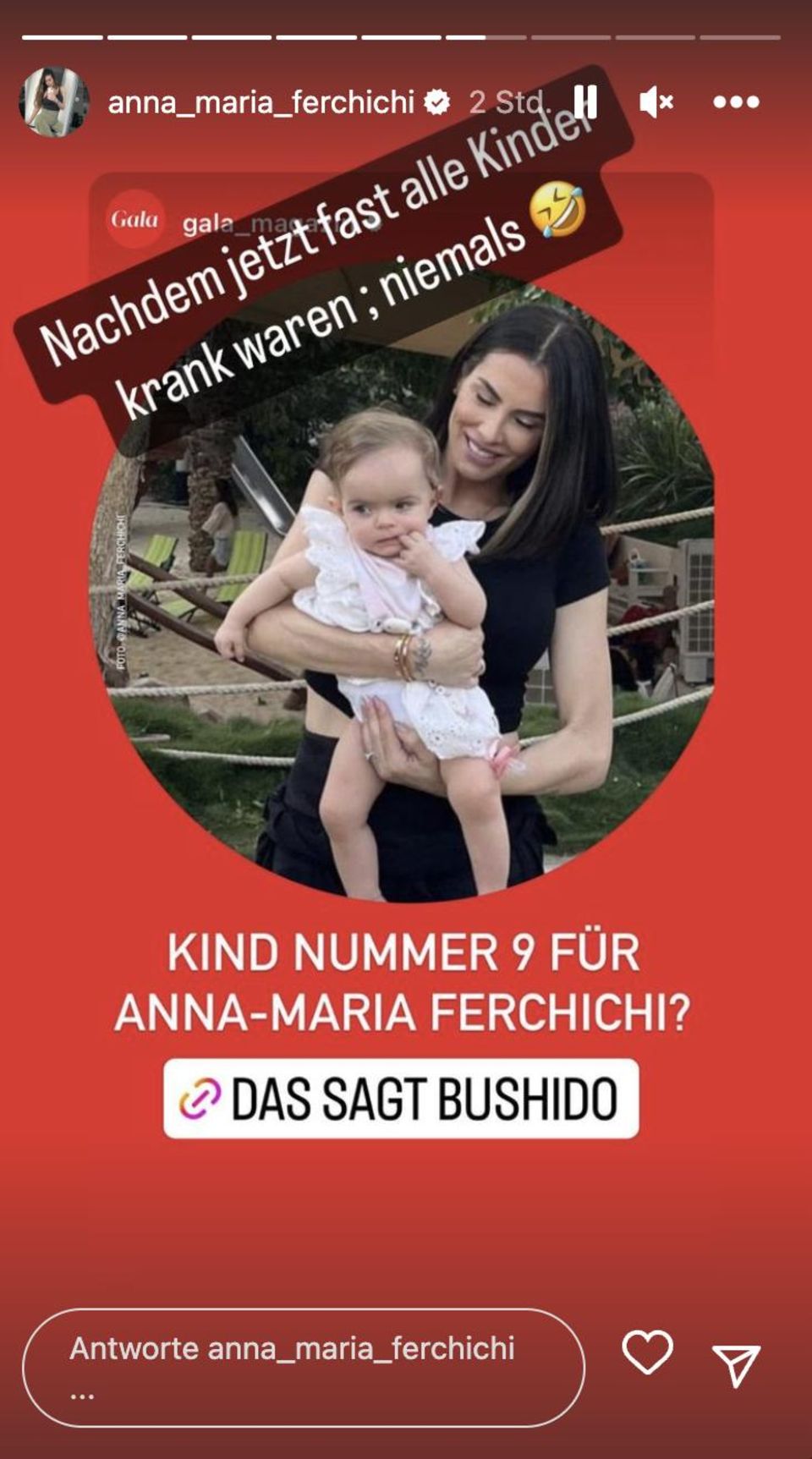 Anna-Maria Ferchichi: Anna-Maria Ferchichis Reaktion auf die Berichterstattung zum 9. Kind Anna-Maria Ferchichis Reaktion auf die Berichterstattung zum 9. Kind