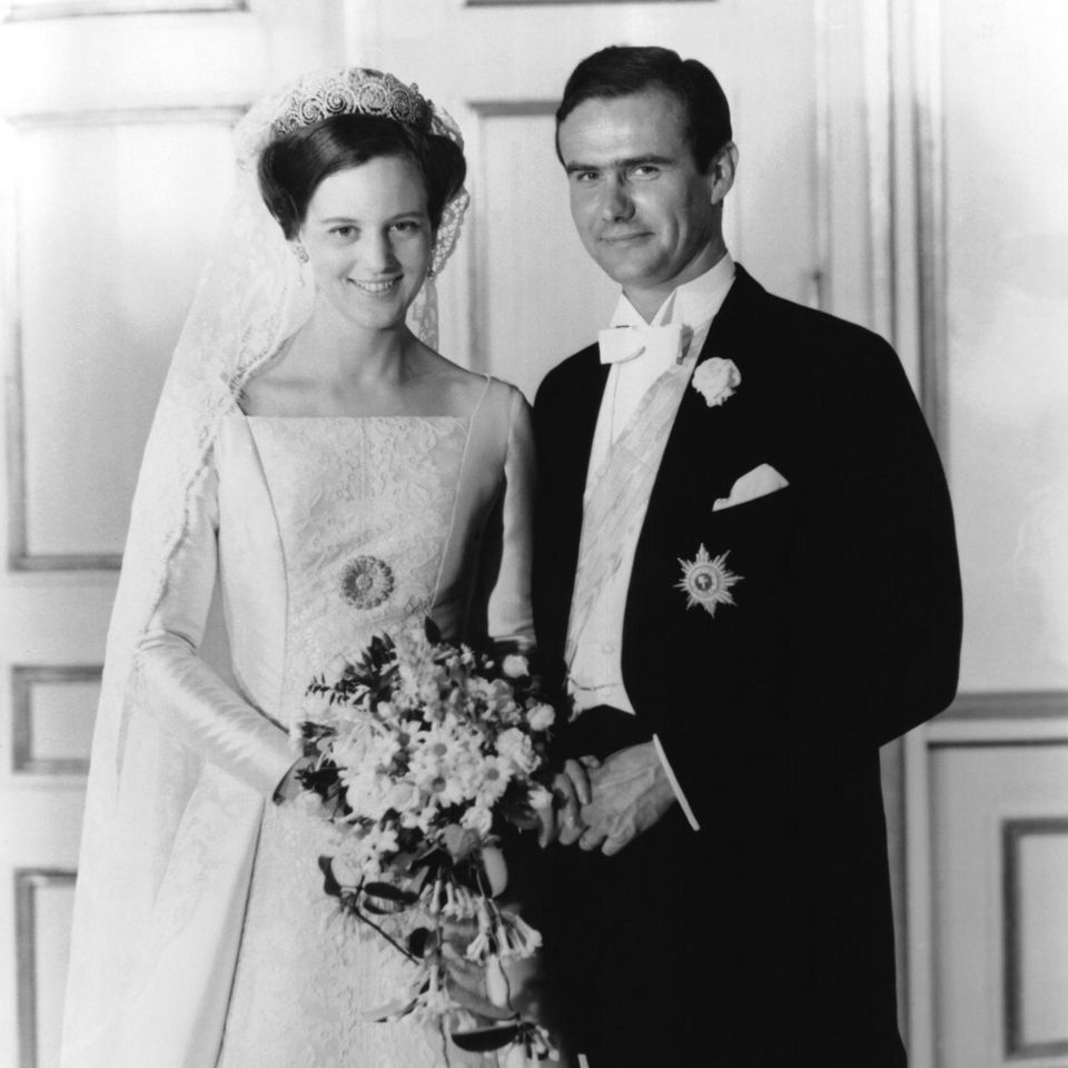 Königin Margrethe und Prinz Henrik bei ihrer Hochzeit 1967