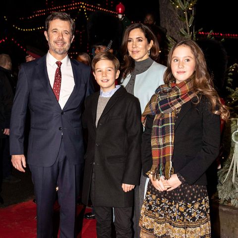 Prinz Frederik und Prinzessin Mary mit ihren Kindern Prinz Vincent und Prinzessin Josephine. 