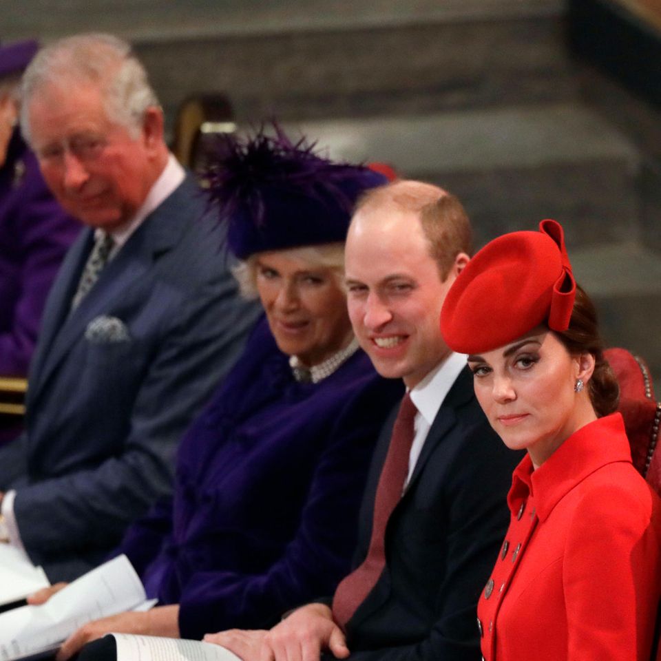 König Charles, königin Camilla, Prinz Willam und Catherine, Princess of Wales