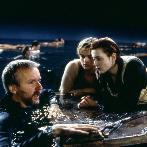 James Cameron, Leonardo Dicaprio und Kate Winslet beim Dreh von "Titanic" 1997