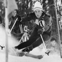Rosi Mittermaier heimste ihren ersten Weltcupsieg 1969 beim Slalom von Schruns ein.