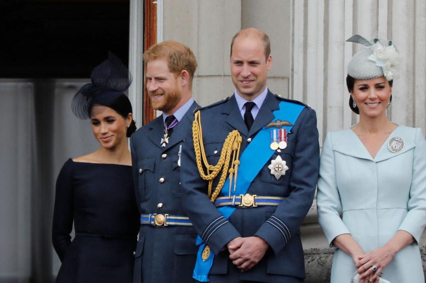 Herzogin Meghan, Prinz Harry, Prinz William und Catherine, Princess of Wales