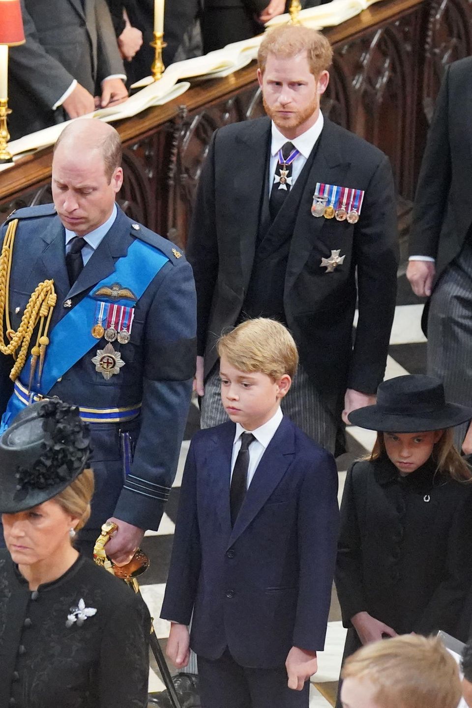 Prinz William, Prinz Harry, Prinz George, Prinzessin Charlotte und Catherine, Princess of Wales
