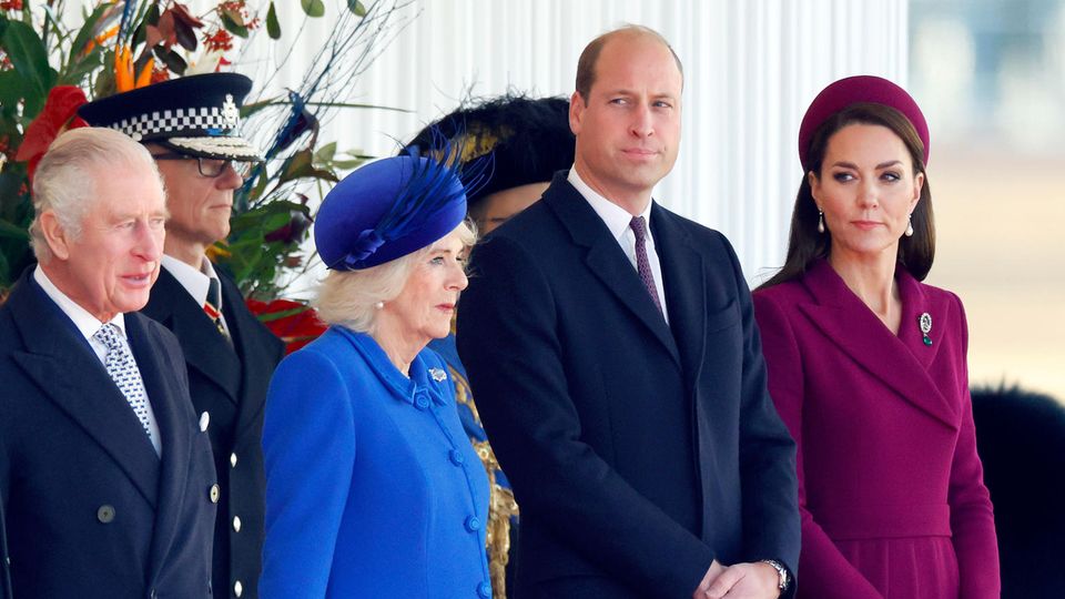 König Charles, Königin Camilla, Prinz William und Catherine, Princess of Wales