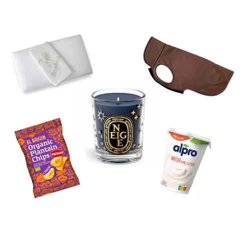 Produkte im Test: Alpro Naturjoghurt, vegane Chips, Duftkerze, Hundemantel, Nackenkissen