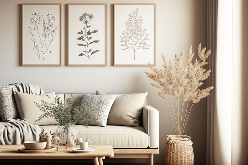 Wohnzimmer in hellen Naturtönen: Diese 5 Interior-Tipps steigern das Wohlbefinden