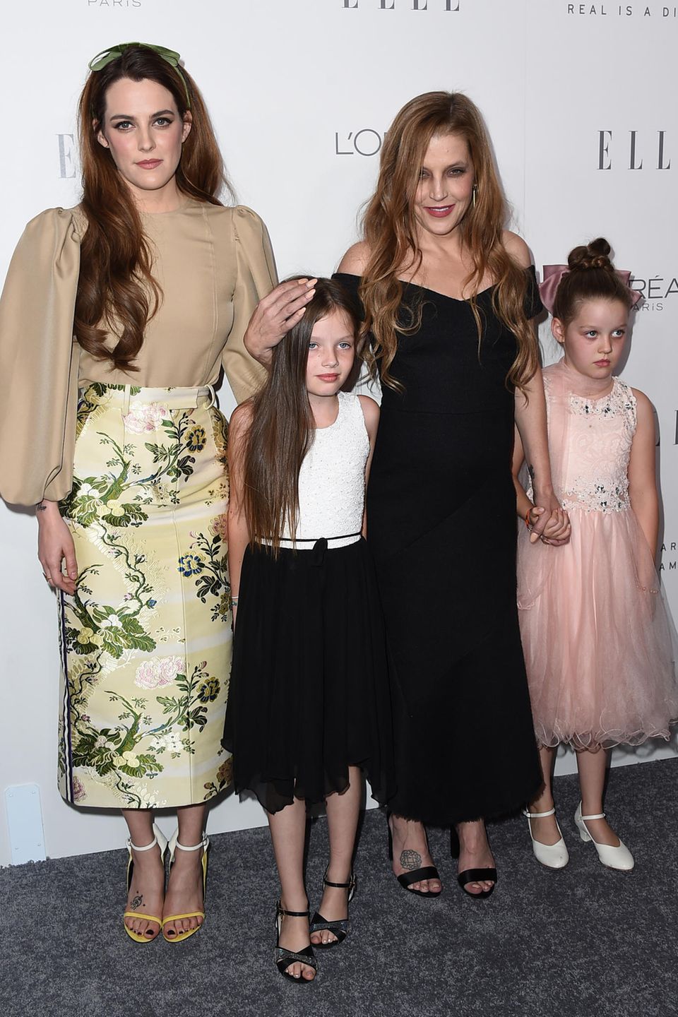 Lisa Marie Presley (†) mit ihren Töchtern Riley Keough und Finley und Harper Lockwood