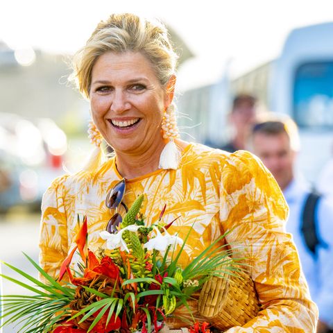Königin Máxima kurz vor dem Abflug zurück in die Niederlande.