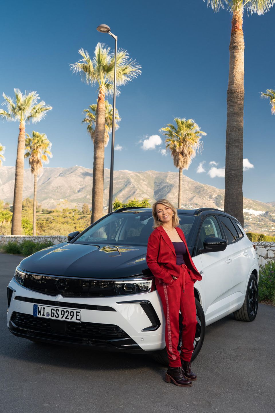 Tina Ruland als Freundin der Marke Opel in Málaga, Spanien, beim Opel GSe Dynamic Launch, wo wir sie zum Interview trafen.