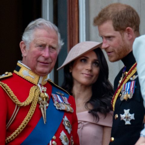 König Charles, Herzogin Meghan und Prinz Harry