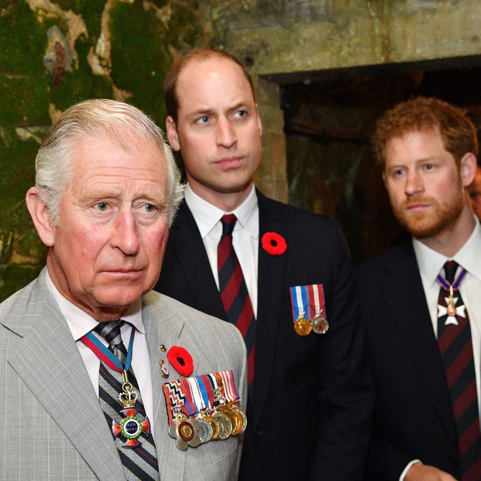 König Charles + Prinz William + Prinz Harry