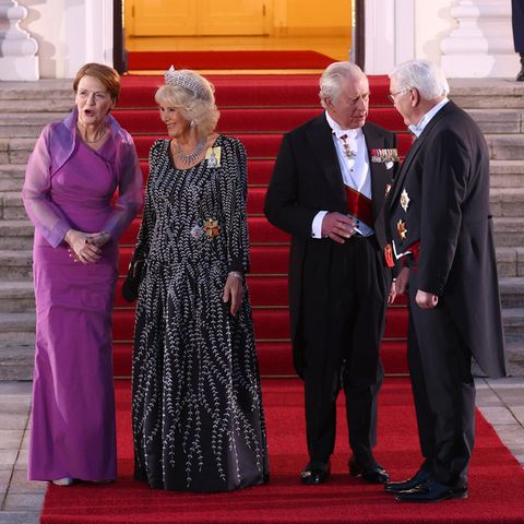 Staatsbesuch: Elke Büdenbender, Königin Camilla, König Charles, Frank-Walter Steinmeier