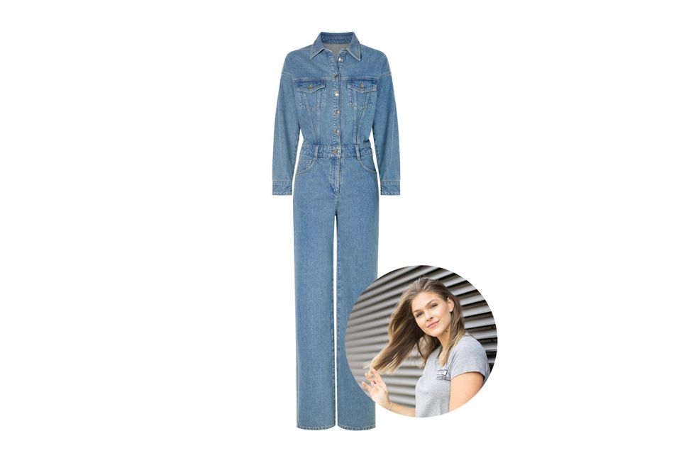 Friederike's must-have product for the month of March.  stylish denim jumpsuit from Mango.