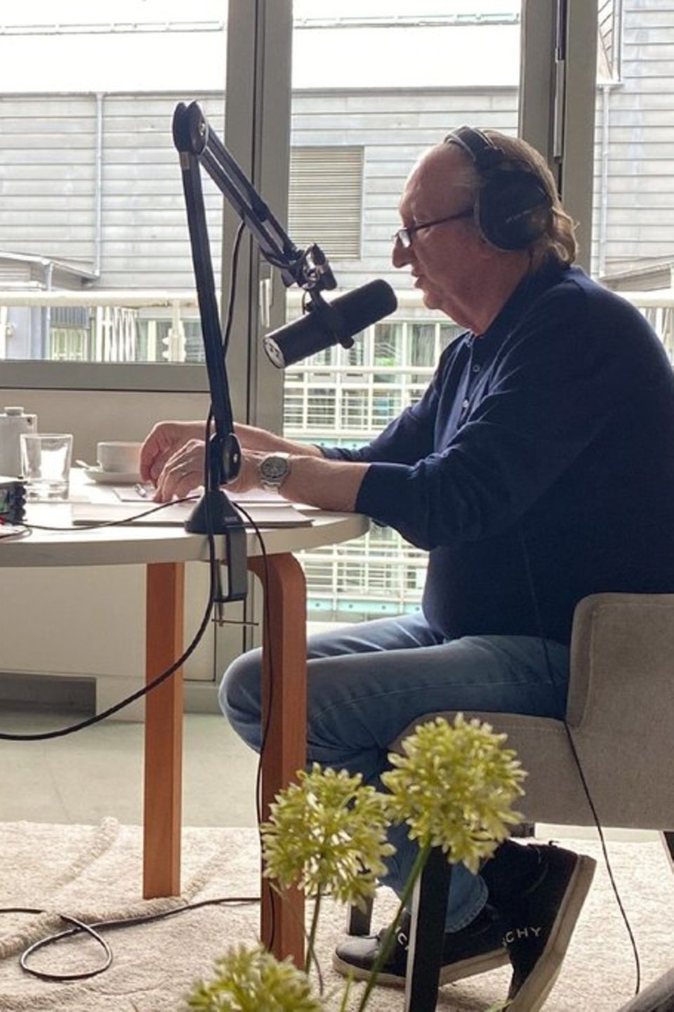 Thomas Gottschalk (l.) und Mike Krüger bei Aufnahmen für ihren neuen Podcast "Die Supernasen".