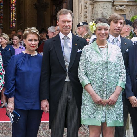 V.l.n.r.: Großherzogin Maria Teresa, Großherzog Henri, Prinzessin Alexandra, Prinz Louis und Gabriel de Nassau