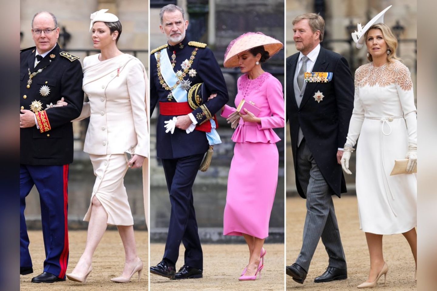 Auflauf der europäischen Königsfamilien bei der Krönung: Vor allem die Kleidung der royalen Damen wie Charlène (von links), Le