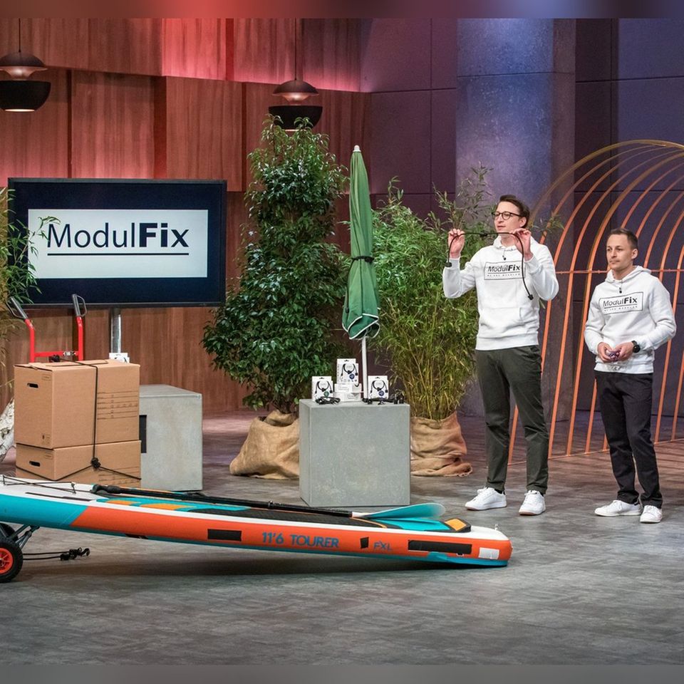 Die Brüder Martin (links) und Michi Kopp haben ein Spanngurtsystem namens "ModulFix" entwickelt.