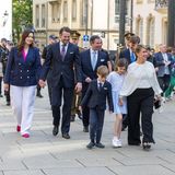 14. Mai 2023  Die luxemburgische Herzogsfamilie kommt heute zusammen, um an dem alljährlichen Abschluss der Oktav-Wallfahrt teilzunehmen. Großherzogin Maria Teresa und Großherzog Henri führen die Prozession Richtung Kathedrale an. 
