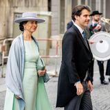 Prinzessin Kathrin Beatrix von Bayern zusammen mit ihrem Sohn und Bräutigam Ludwig, Prinz von Bayern. 