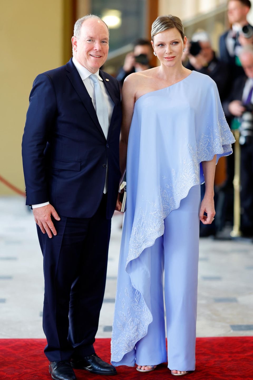 Fürstin Albert und Fürstin Charlène bei einem Empfang im Buckingham Palace im Mai 2023.