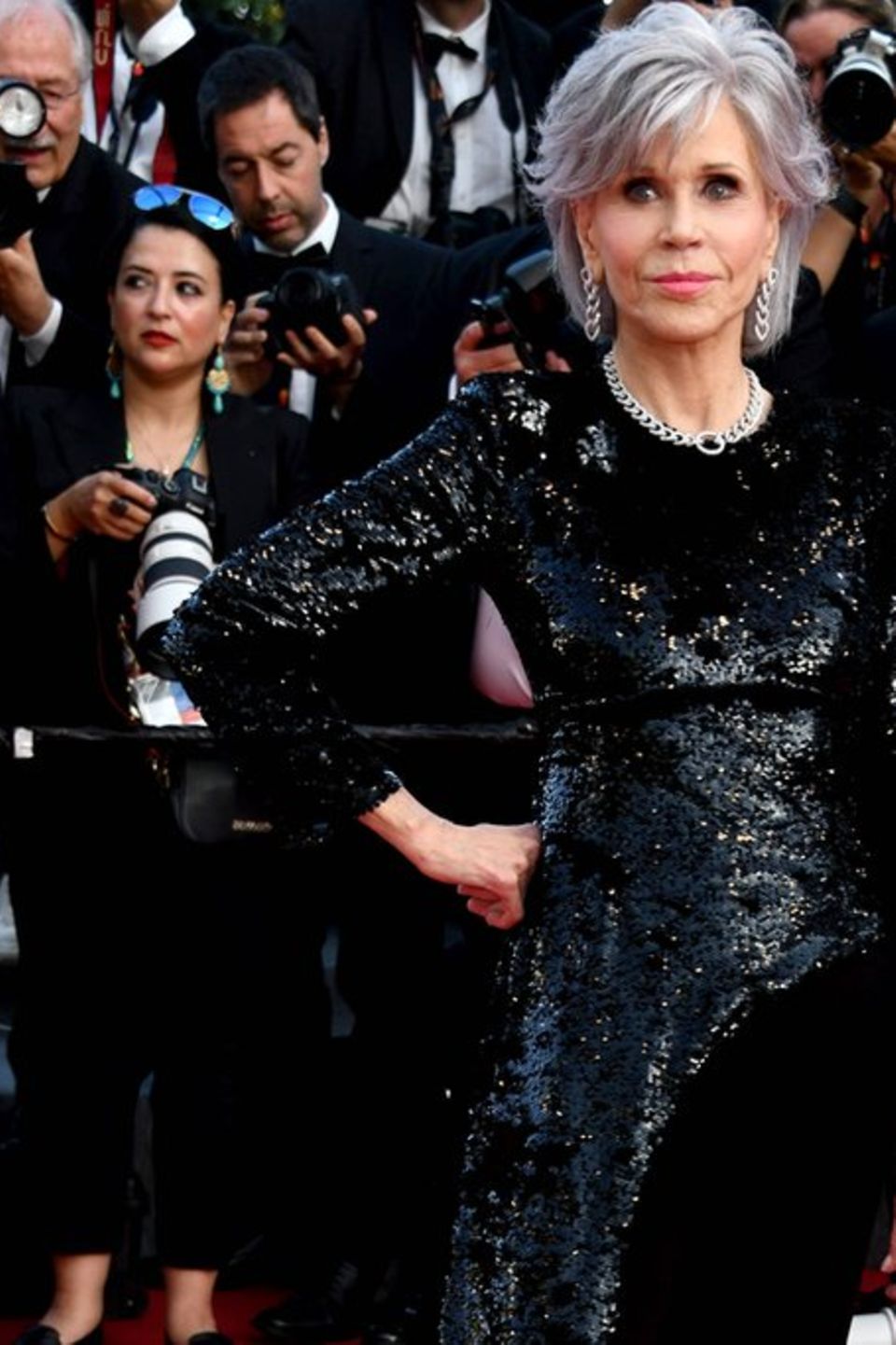 Jane Fonda auf dem roten Teppich in Cannes.
