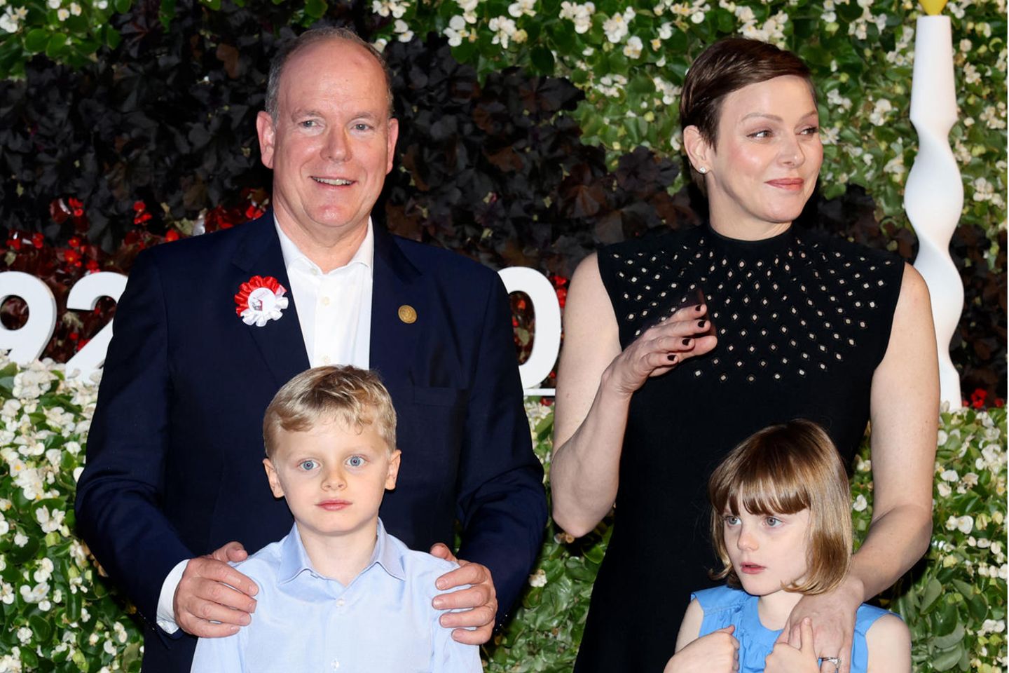 Fürst Albert und Fürstin Charlène mit ihren Kindern Prinz Jacques und Prinzessin Gabriella