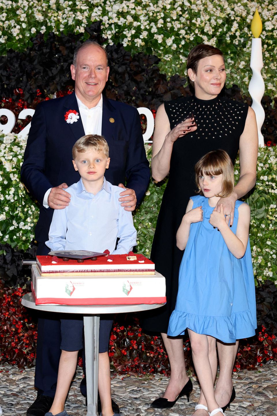 Fürst Albert und Fürstin Charlène mit ihren Kindern Prinz Jacques und Prinzessin Gabriella