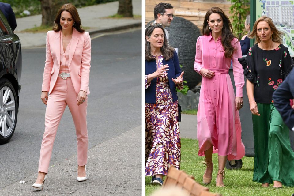 Die Princess of Wales in zwei pinken Outfits