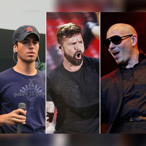 Enrique Iglesias, Ricky Martin und Pitbull (v.l.) stehen ab Oktober gemeinsam auf der Bühne.