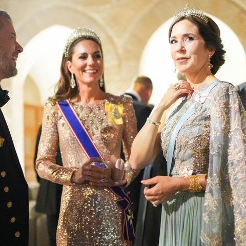 Catherine, Princess of Wales, und Kronprinzessin Mary von Dänemark beim abendlichen Empfang 