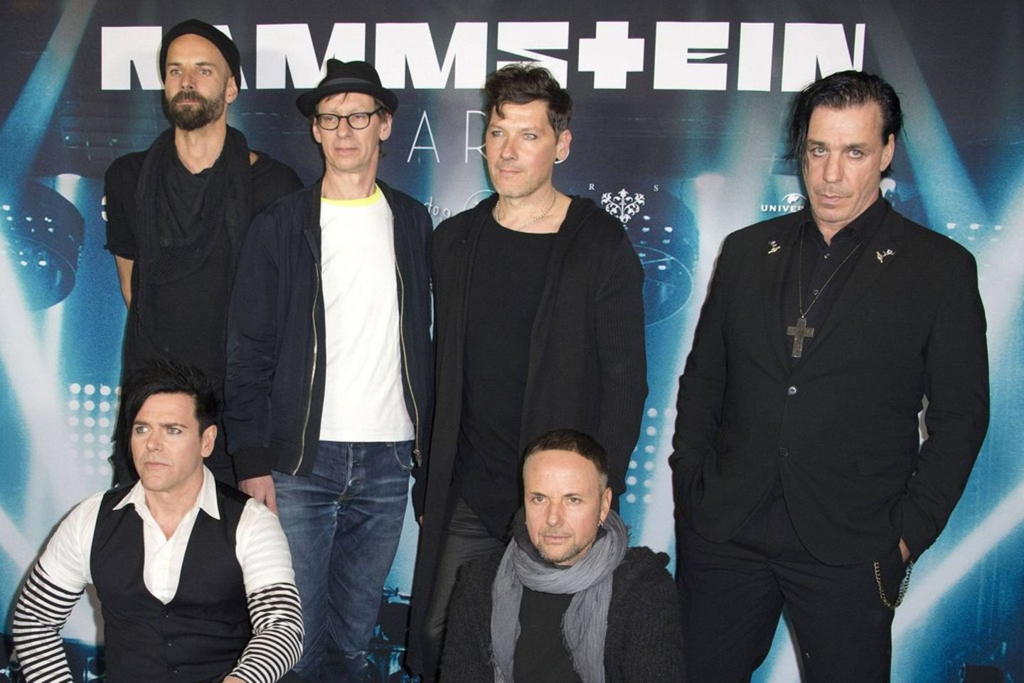Die Band Rammstein um Frontmann Till Lindemann (rechts).