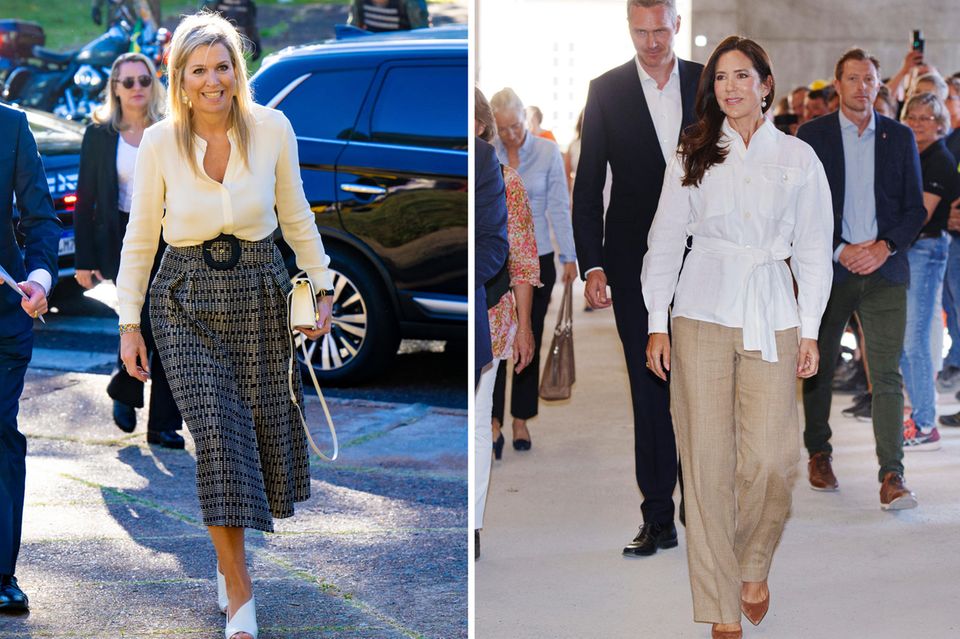 Máxima und Mary in weißen Blusen
