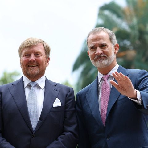 König Willem-Alexander der Niederlande (l.) und König Felipe VI. von Spanien in Madrid.
