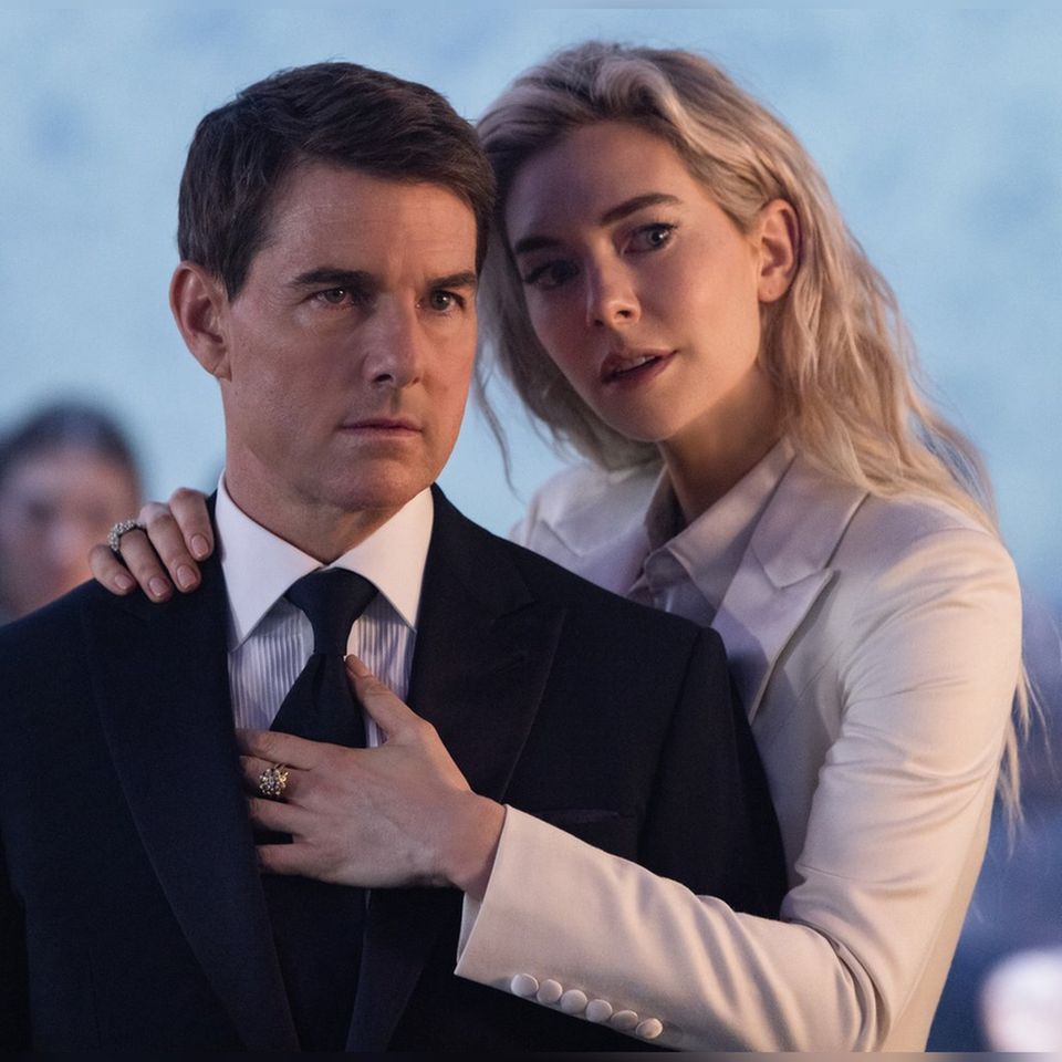Vanessa Kirby und Tom Cruise treten gemeinsam in "Mission: Impossible - Dead Reckoning Teil eins" auf.