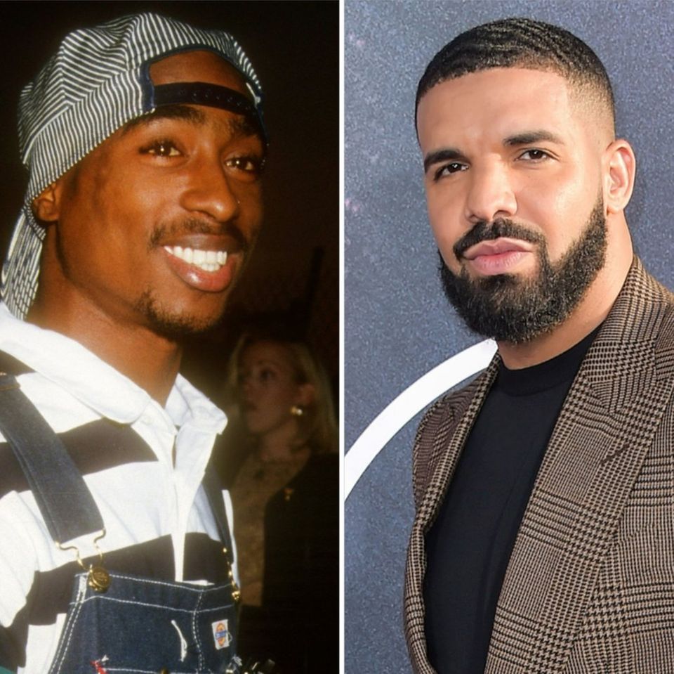 Für Tupac Shakur (l.) wurde der Kronen-Ring angefertigt, der nun Rapper Drake gehört.