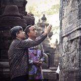 22. Juni 2023  Bei seinem Staatsbesuch in Indonesien besichtigt Kaiser Naruhito auch die Tempelanlage Borobudur in Zentral-Java.