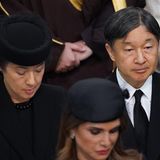 19. September 2022  Kaiser Naruhito und Kaiserin Masako nehmen am Trauergottesdienst in der Westminster Abbey im Rahmen des Staatsbegräbnisses für die verstorbene Queen Elizabeth teil.
