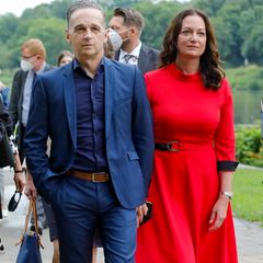 2021 Heiko Maas und Natalia Wörner bei einem Besuch in Schengen, Luxemburg. 