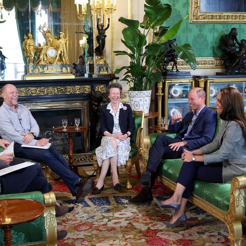 Mike Tindall, Prinzessin Anne, Prinz William und Catherine, Princess of Wales, bei der Aufnahme von "The Good, The Bad & The Rugby"