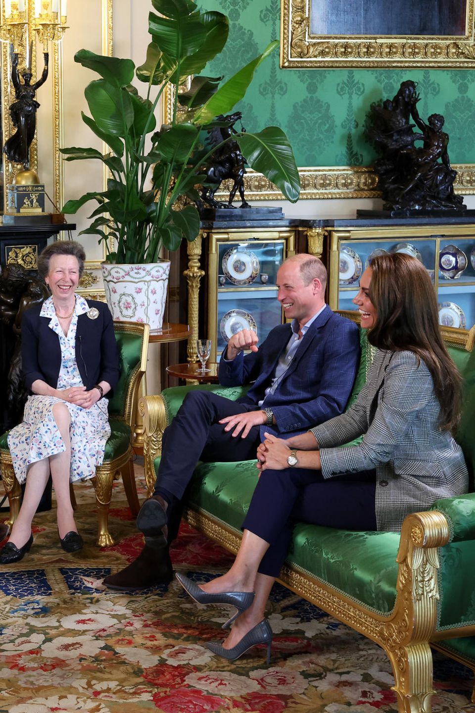 Mike Tindall, Prinzessin Anne, Prinz William und Catherine, Princess of Wales, bei der Aufnahme von "The Good, The Bad & The Rugby"